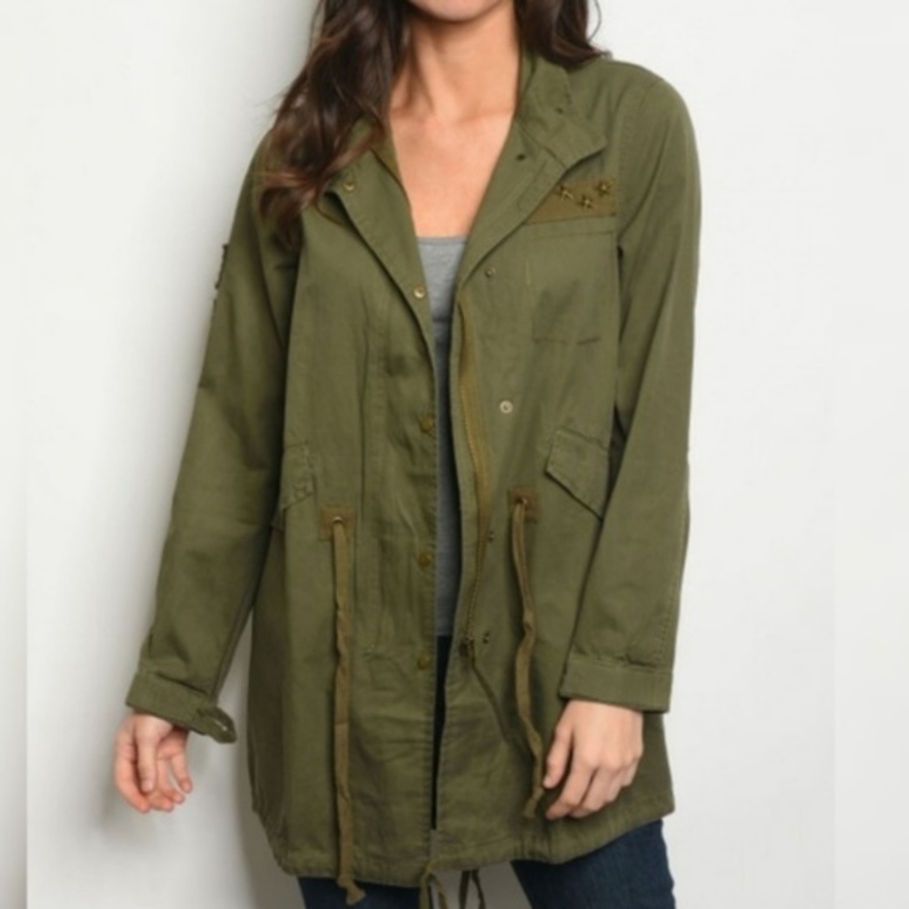 2/$20 SALE -Patch Detail Army Utility Jacket - Picture 5 of 5